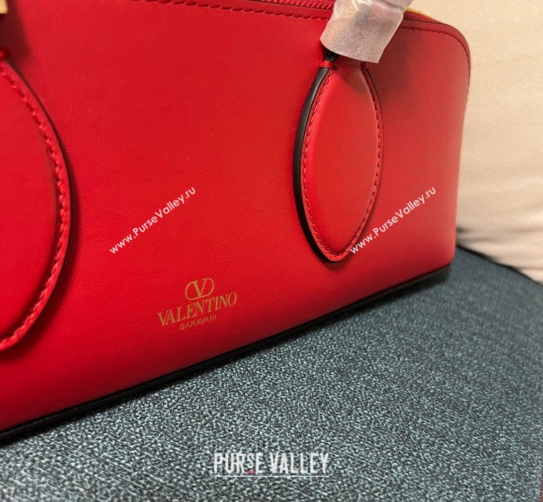 Valentino Rockstud E/W calfskin Small handbag Red 2023 (xinyidai-23111615)