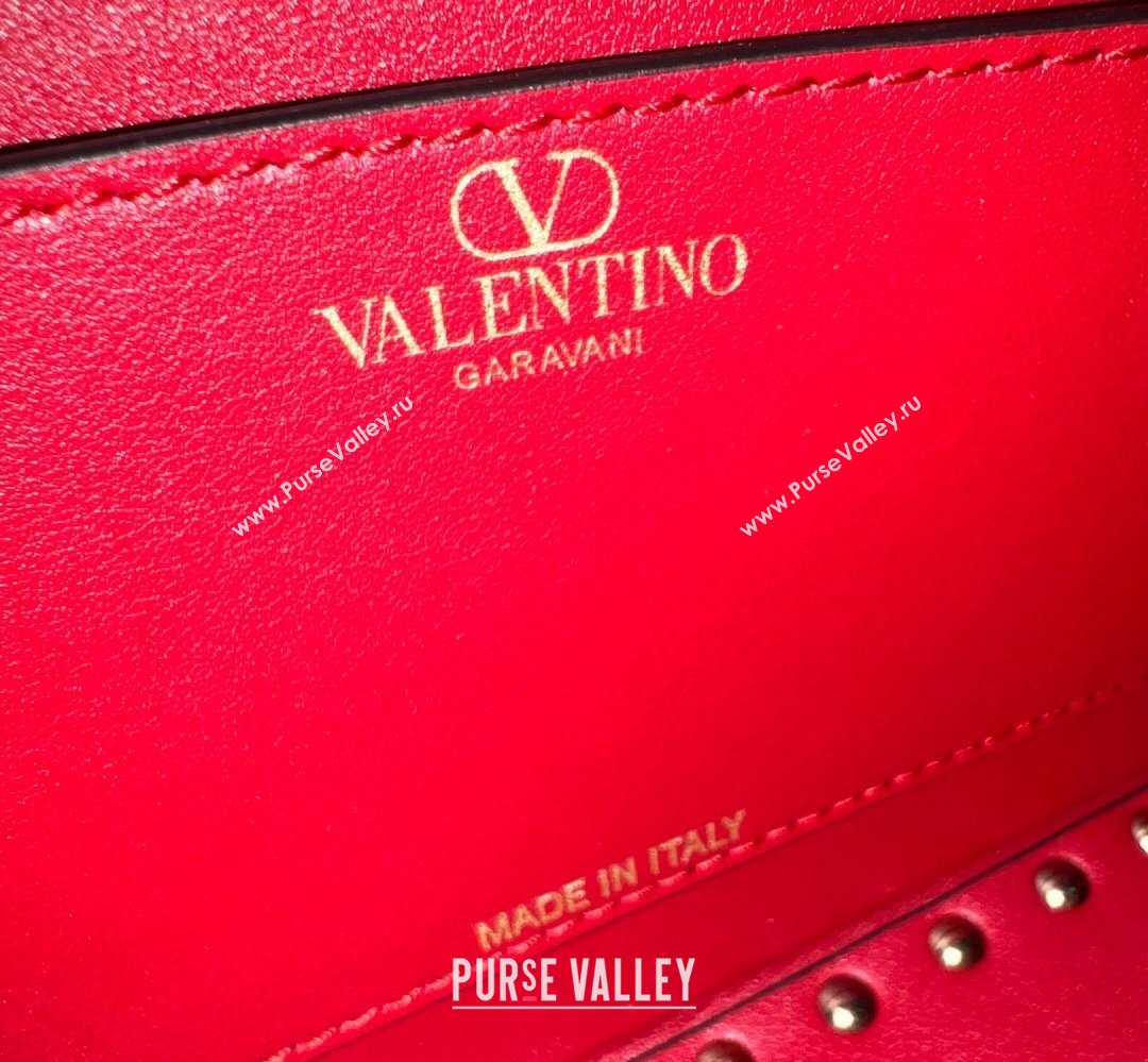 Valentino Rockstud E/W calfskin Small handbag Red 2023 (xinyidai-23111615)