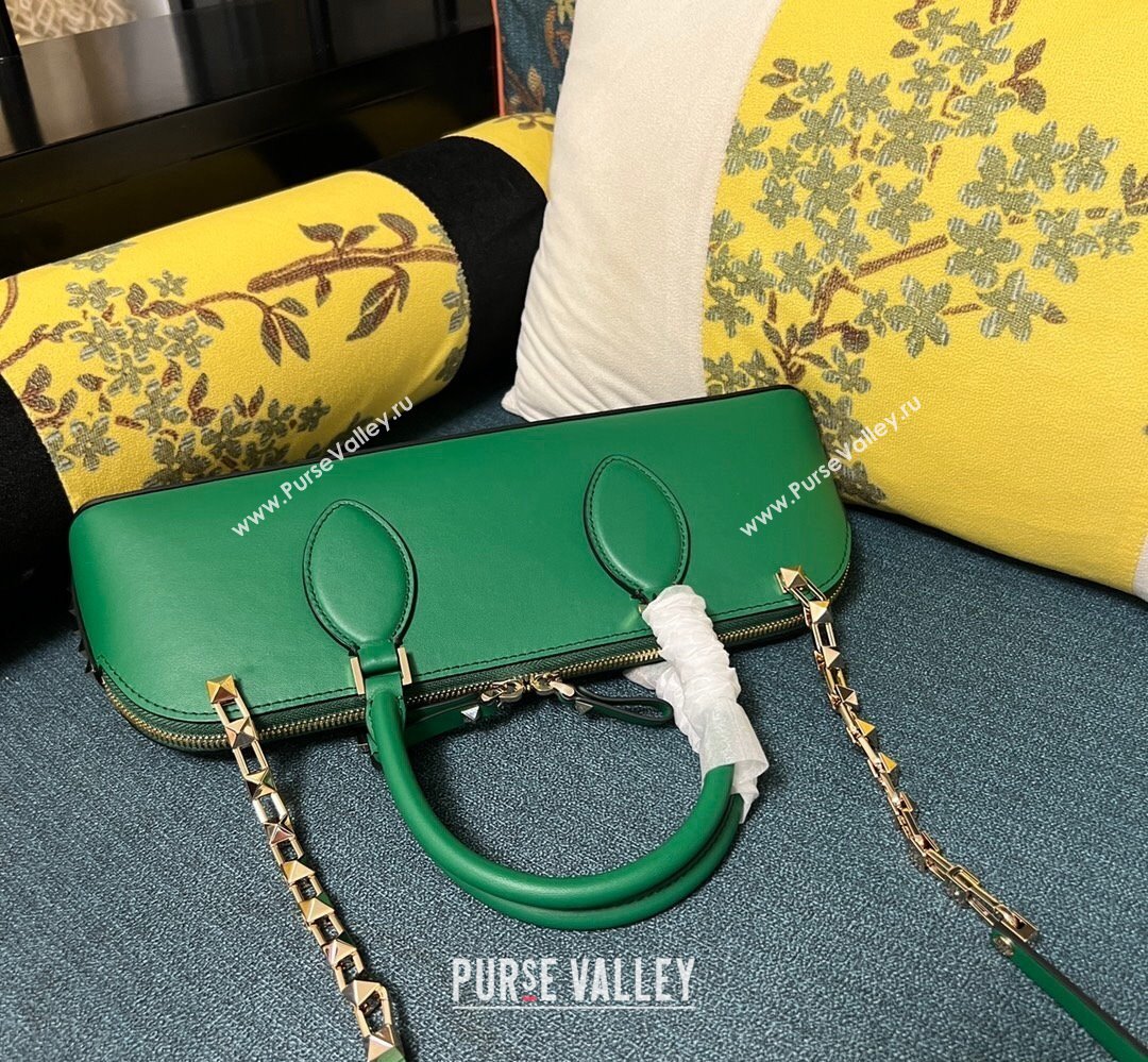 Valentino Rockstud E/W calfskin Small handbag Green 2023 (xinyidai-23111618)
