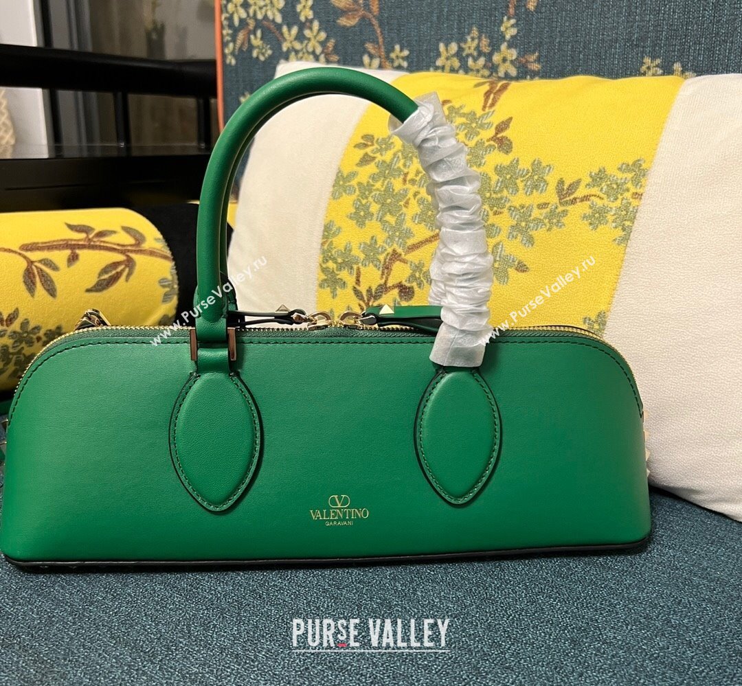 Valentino Rockstud E/W calfskin Small handbag Green 2023 (xinyidai-23111618)