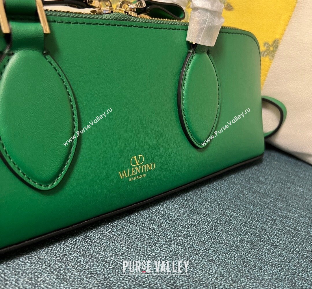 Valentino Rockstud E/W calfskin Small handbag Green 2023 (xinyidai-23111618)