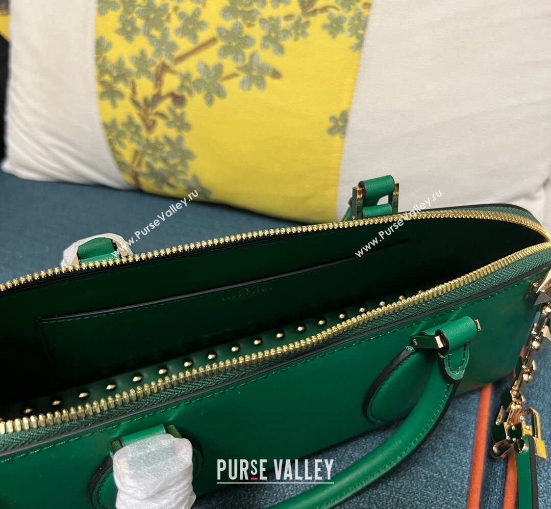 Valentino Rockstud E/W calfskin Small handbag Green 2023 (xinyidai-23111618)