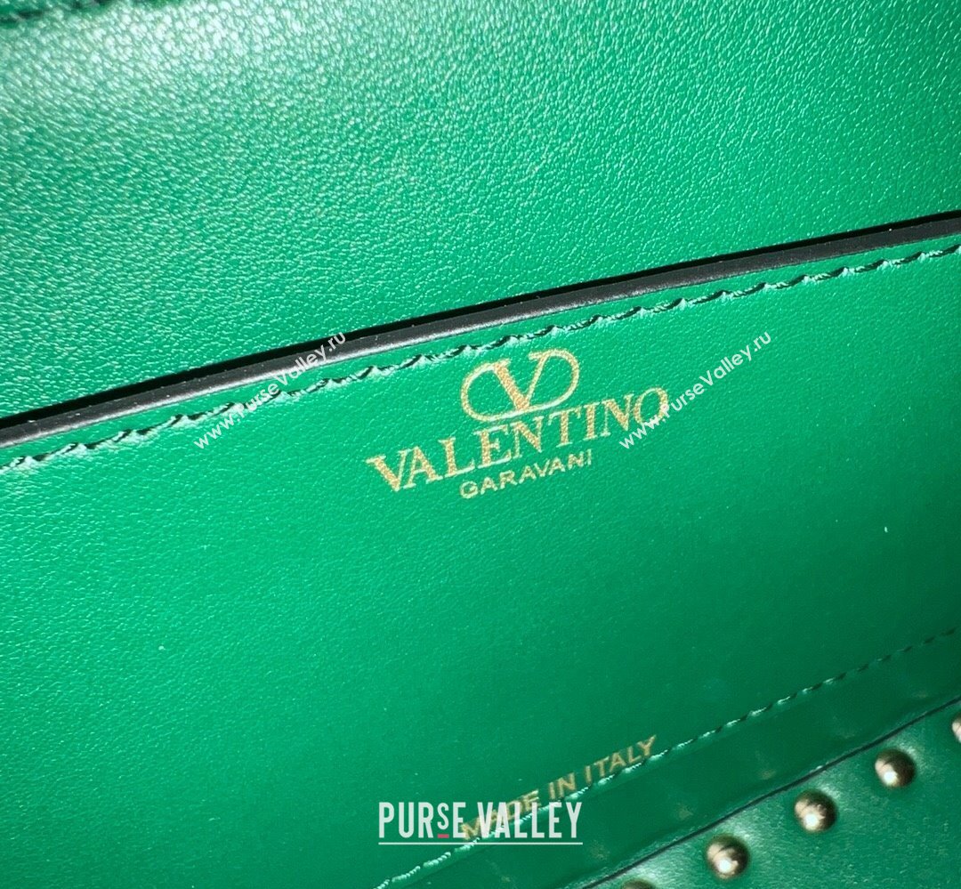 Valentino Rockstud E/W calfskin Small handbag Green 2023 (xinyidai-23111618)