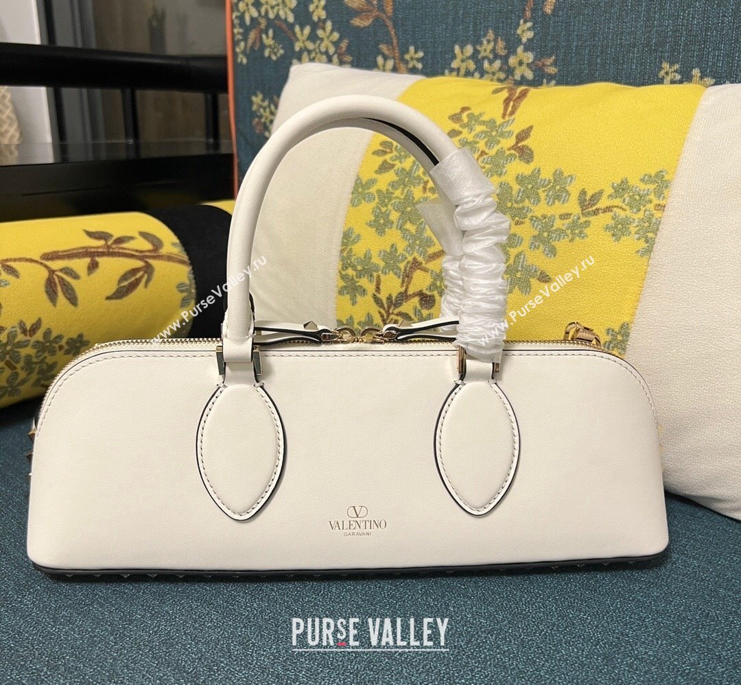 Valentino Rockstud E/W calfskin Small handbag White 2023 (xinyidai-23111613)