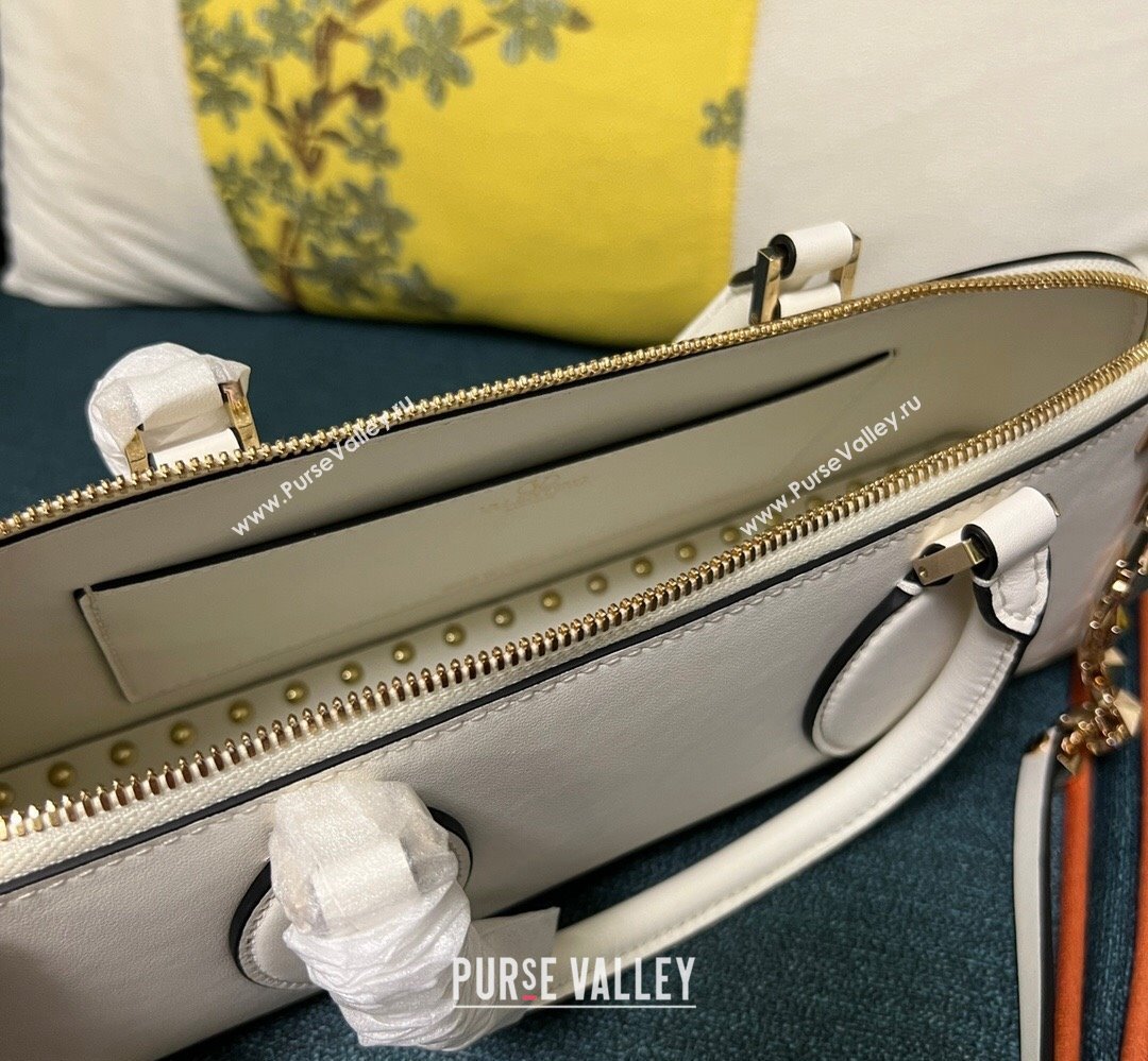 Valentino Rockstud E/W calfskin Small handbag White 2023 (xinyidai-23111613)