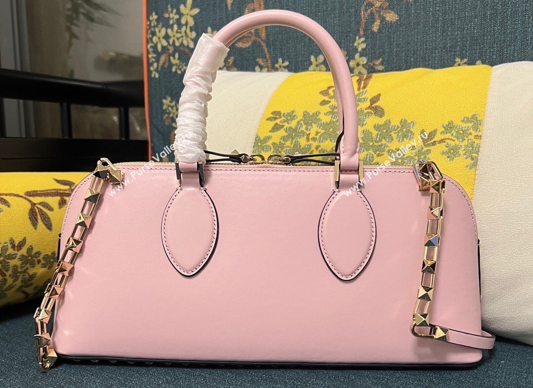 Valentino Rockstud E/W calfskin Large handbag Pink 2023 (xinyidai-23111607)