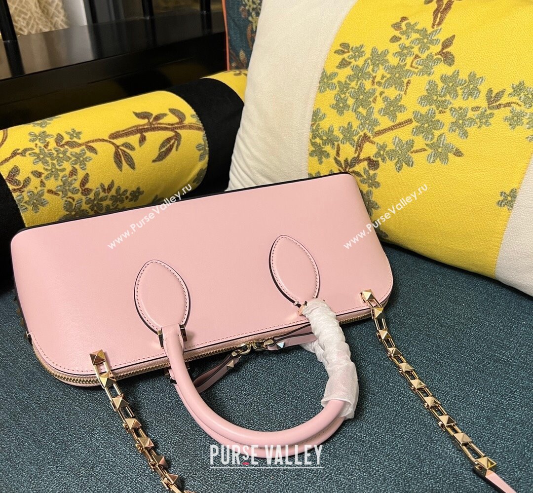 Valentino Rockstud E/W calfskin Large handbag Pink 2023 (xinyidai-23111607)