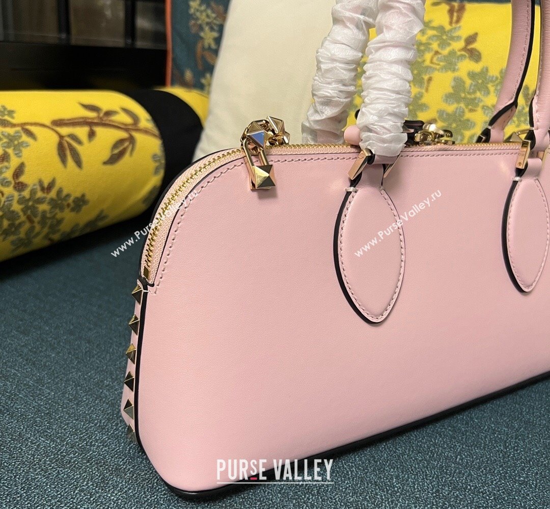 Valentino Rockstud E/W calfskin Large handbag Pink 2023 (xinyidai-23111607)