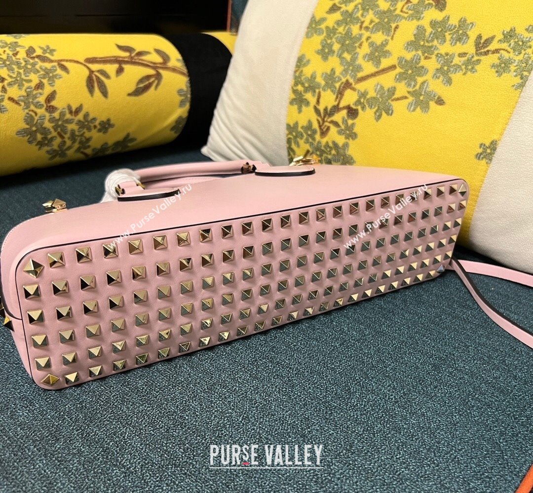 Valentino Rockstud E/W calfskin Large handbag Pink 2023 (xinyidai-23111607)
