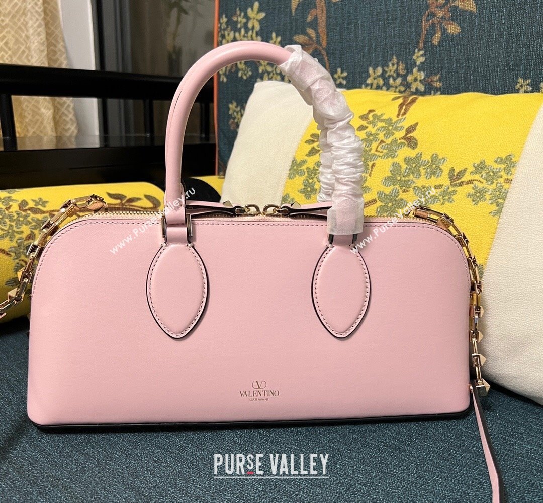 Valentino Rockstud E/W calfskin Large handbag Pink 2023 (xinyidai-23111607)