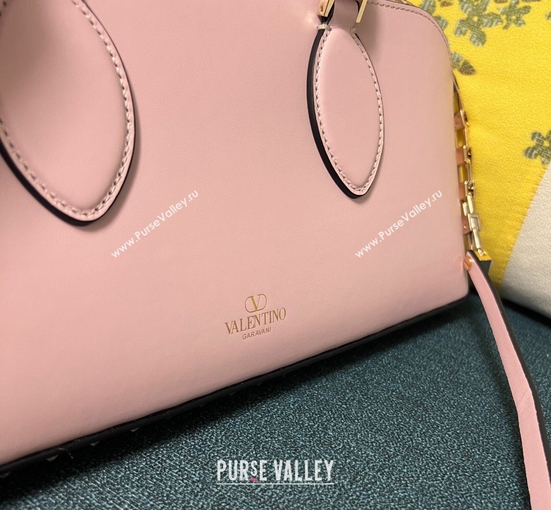Valentino Rockstud E/W calfskin Large handbag Pink 2023 (xinyidai-23111607)