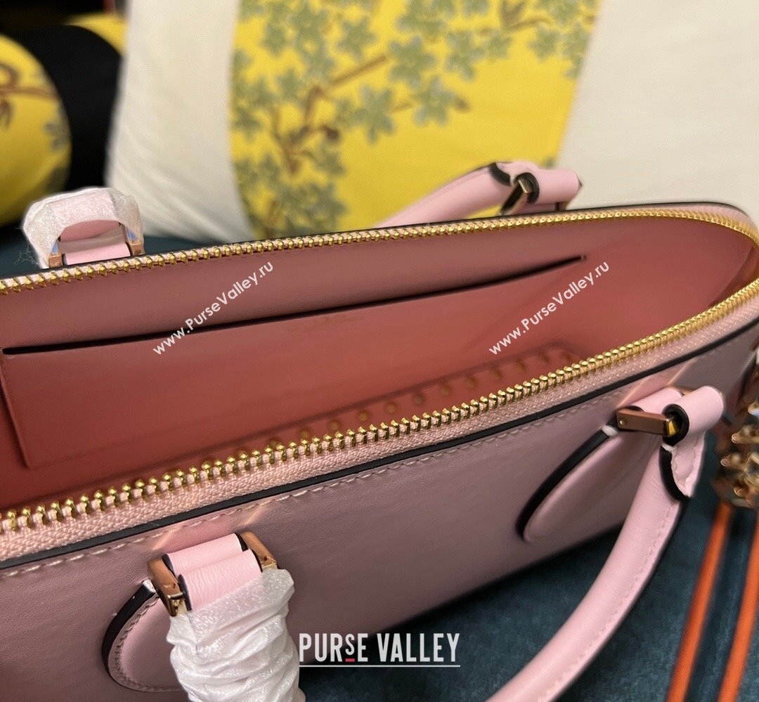 Valentino Rockstud E/W calfskin Large handbag Pink 2023 (xinyidai-23111607)