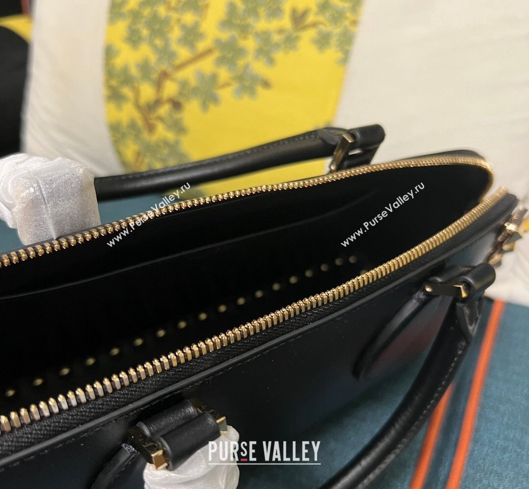 Valentino Rockstud E/W calfskin Large handbag Black/Gold 2023 (xinyidai-23111602)