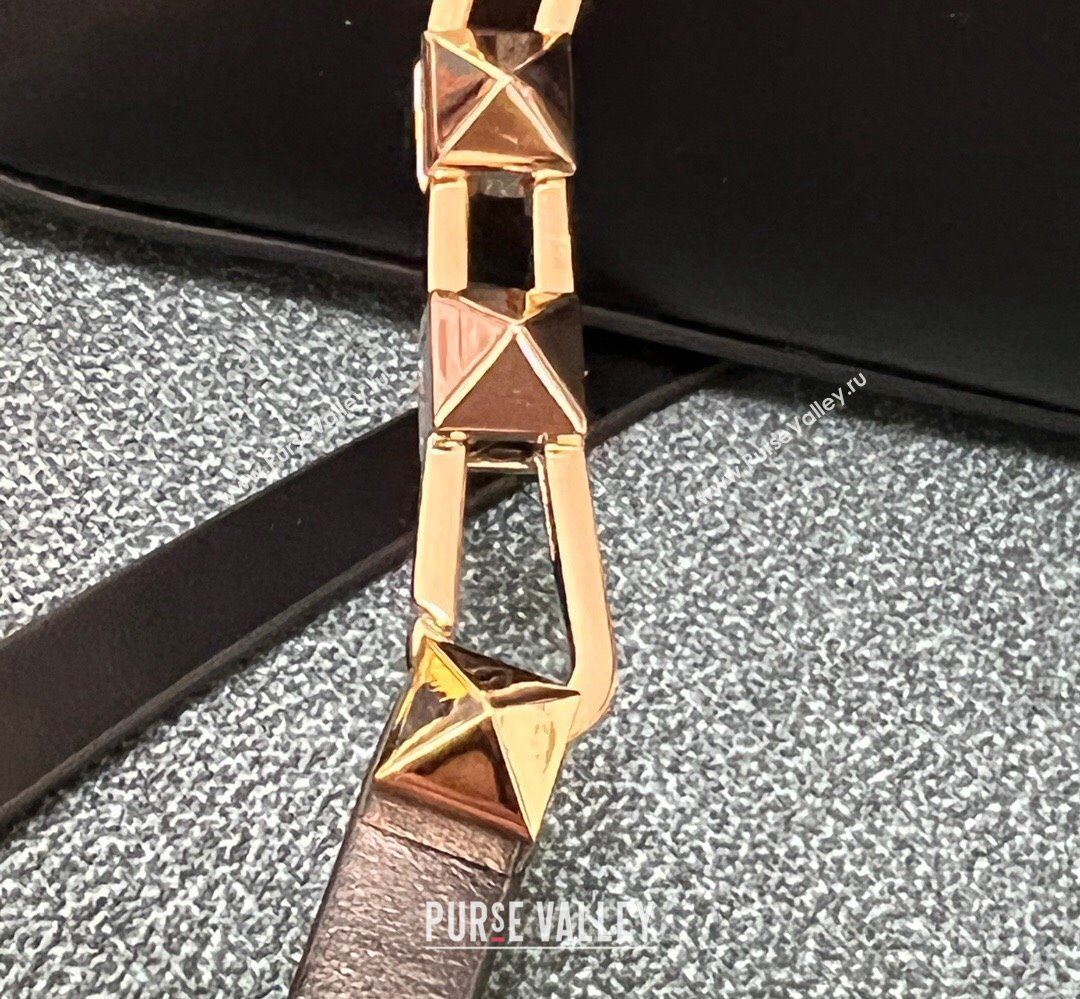 Valentino Rockstud E/W calfskin Large handbag Black/Gold 2023 (xinyidai-23111602)