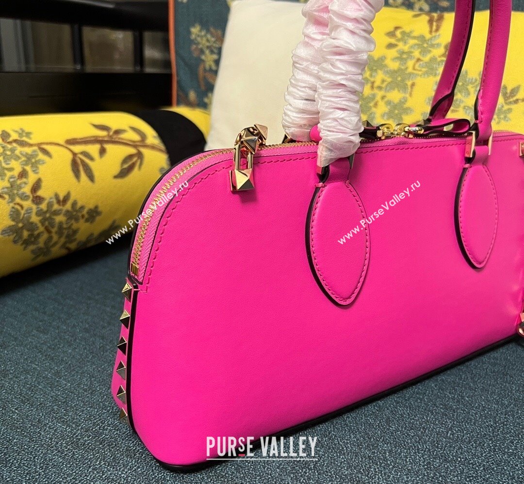 Valentino Rockstud E/W calfskin Large handbag Fuchsia 2023 (xinyidai-23111606)