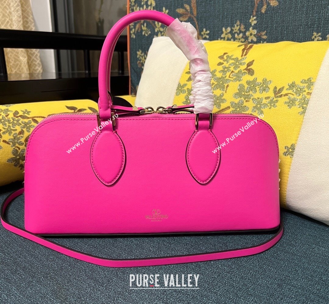 Valentino Rockstud E/W calfskin Large handbag Fuchsia 2023 (xinyidai-23111606)