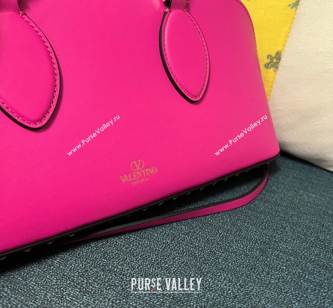Valentino Rockstud E/W calfskin Large handbag Fuchsia 2023 (xinyidai-23111606)