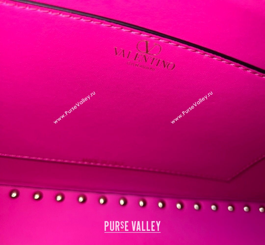 Valentino Rockstud E/W calfskin Large handbag Fuchsia 2023 (xinyidai-23111606)