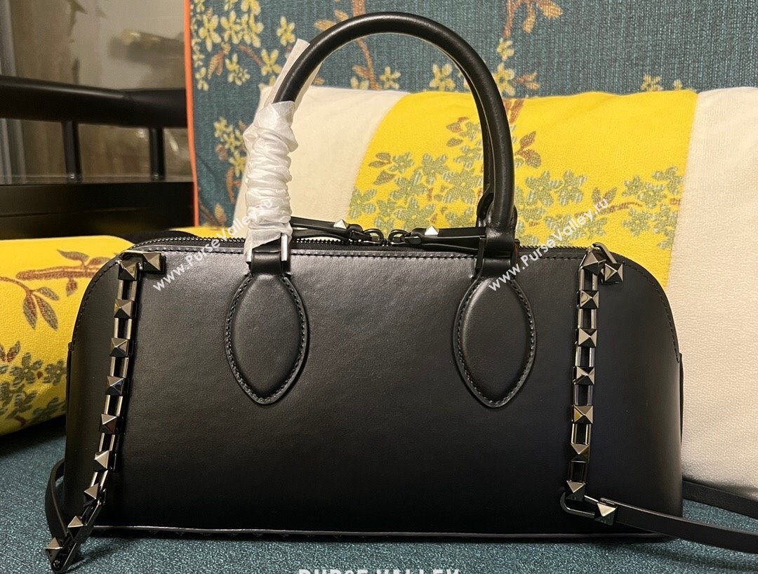 Valentino Rockstud E/W calfskin Large handbag Black 2023 (xinyidai-23111601)