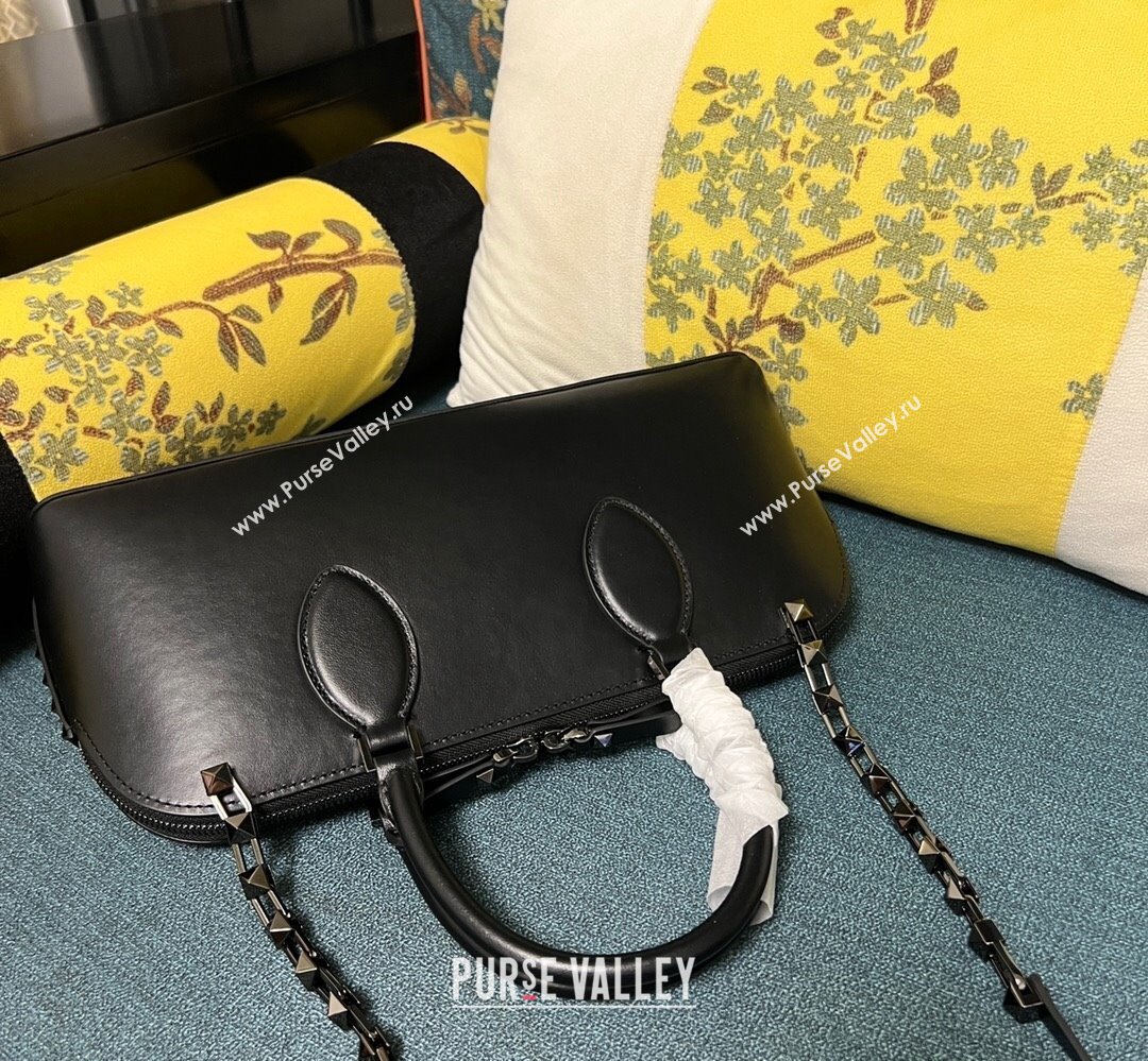 Valentino Rockstud E/W calfskin Large handbag Black 2023 (xinyidai-23111601)