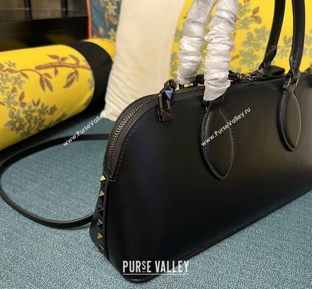 Valentino Rockstud E/W calfskin Large handbag Black 2023 (xinyidai-23111601)
