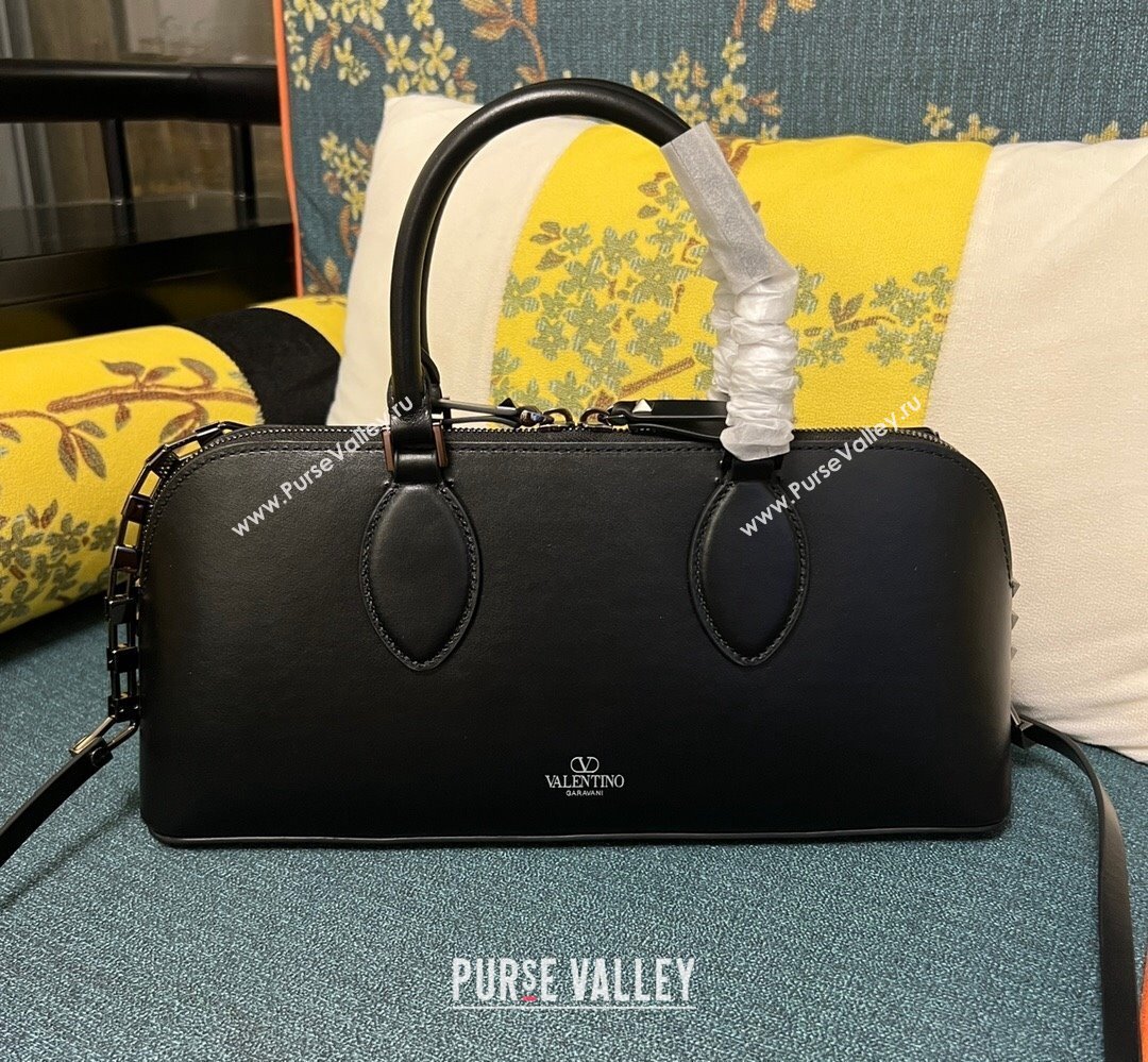 Valentino Rockstud E/W calfskin Large handbag Black 2023 (xinyidai-23111601)