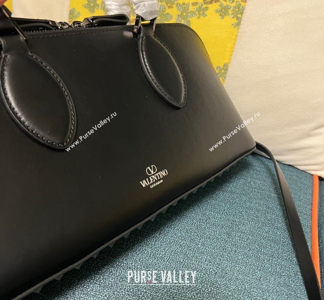 Valentino Rockstud E/W calfskin Large handbag Black 2023 (xinyidai-23111601)