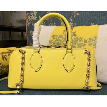 Valentino Rockstud E/W calfskin Large handbag Yellow 2023 (xinyidai-23111609)