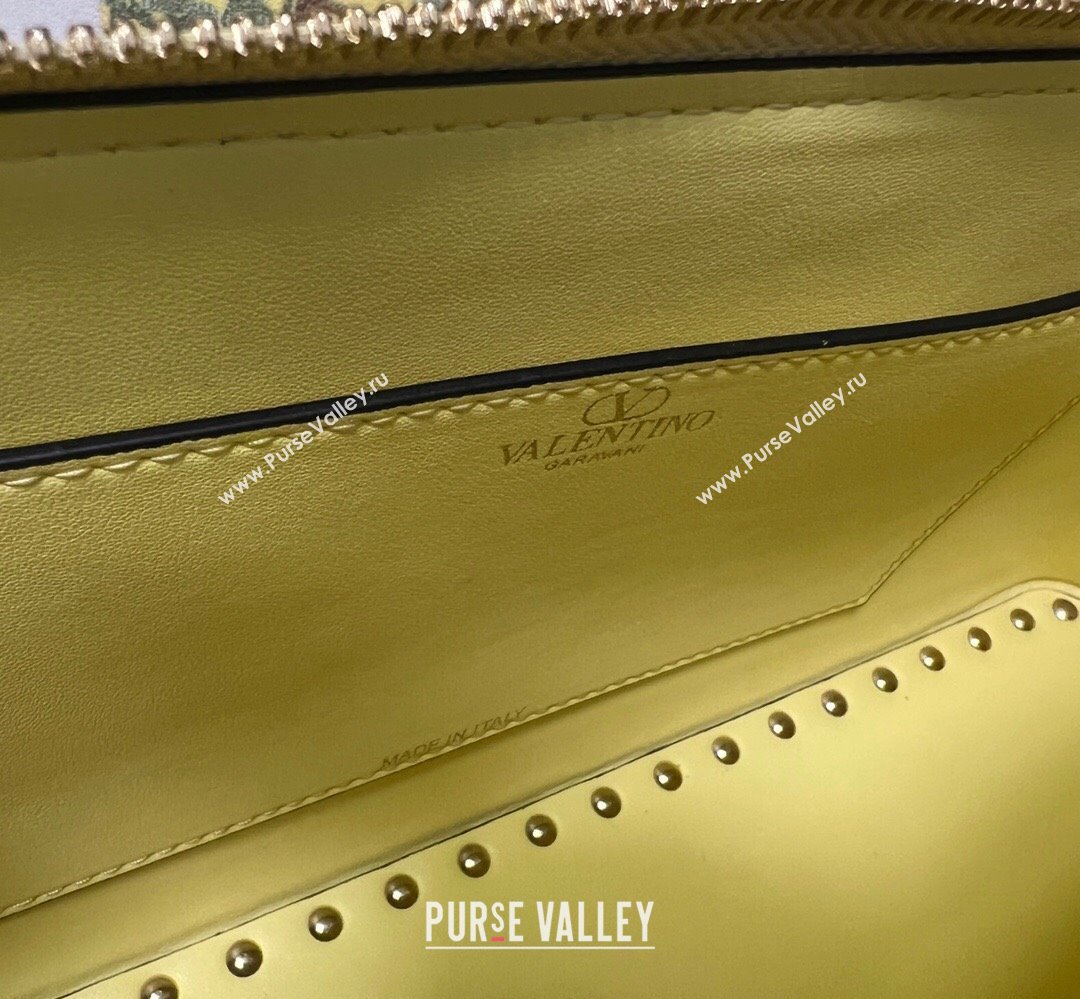 Valentino Rockstud E/W calfskin Large handbag Yellow 2023 (xinyidai-23111609)
