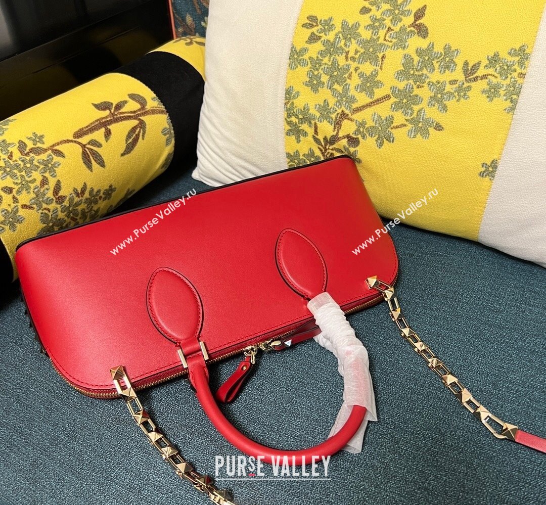 Valentino Rockstud E/W calfskin Large handbag Red 2023 (xinyidai-23111605)