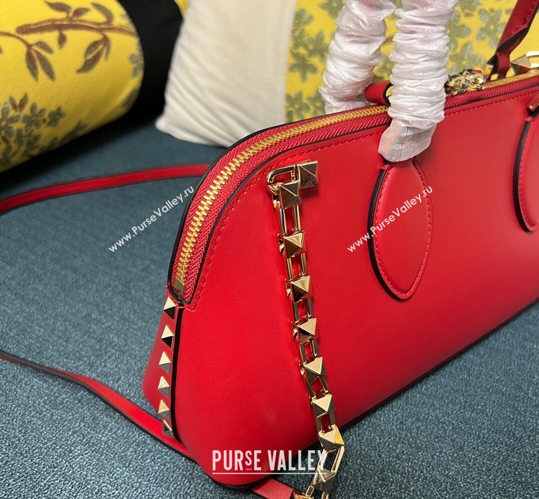 Valentino Rockstud E/W calfskin Large handbag Red 2023 (xinyidai-23111605)