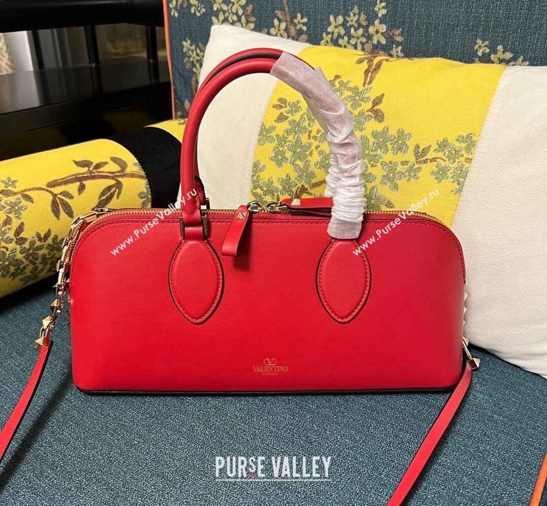 Valentino Rockstud E/W calfskin Large handbag Red 2023 (xinyidai-23111605)