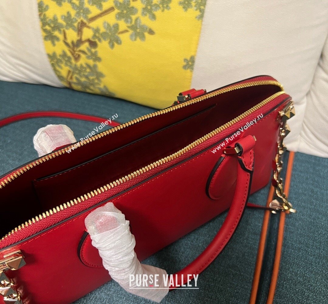 Valentino Rockstud E/W calfskin Large handbag Red 2023 (xinyidai-23111605)