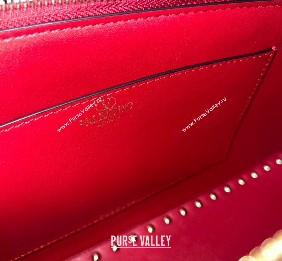 Valentino Rockstud E/W calfskin Large handbag Red 2023 (xinyidai-23111605)