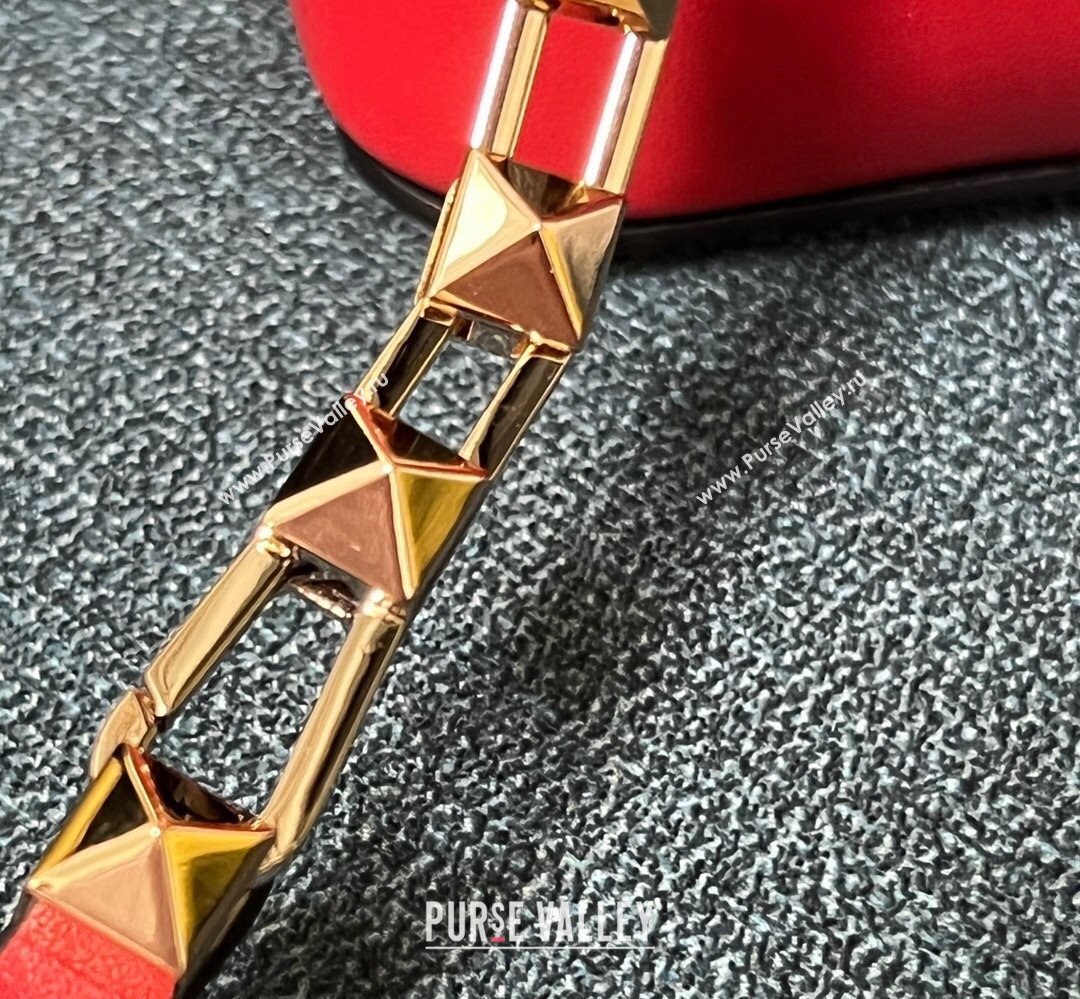 Valentino Rockstud E/W calfskin Large handbag Red 2023 (xinyidai-23111605)