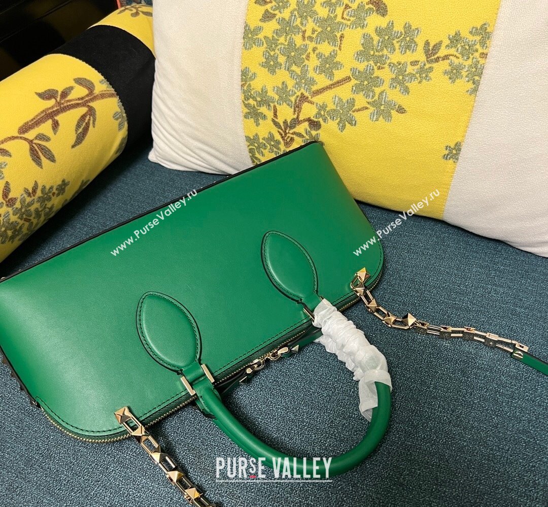 Valentino Rockstud E/W calfskin Large handbag Green 2023 (xinyidai-23111608)