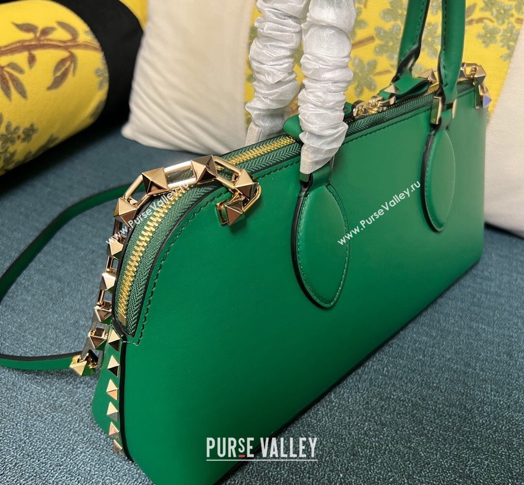 Valentino Rockstud E/W calfskin Large handbag Green 2023 (xinyidai-23111608)