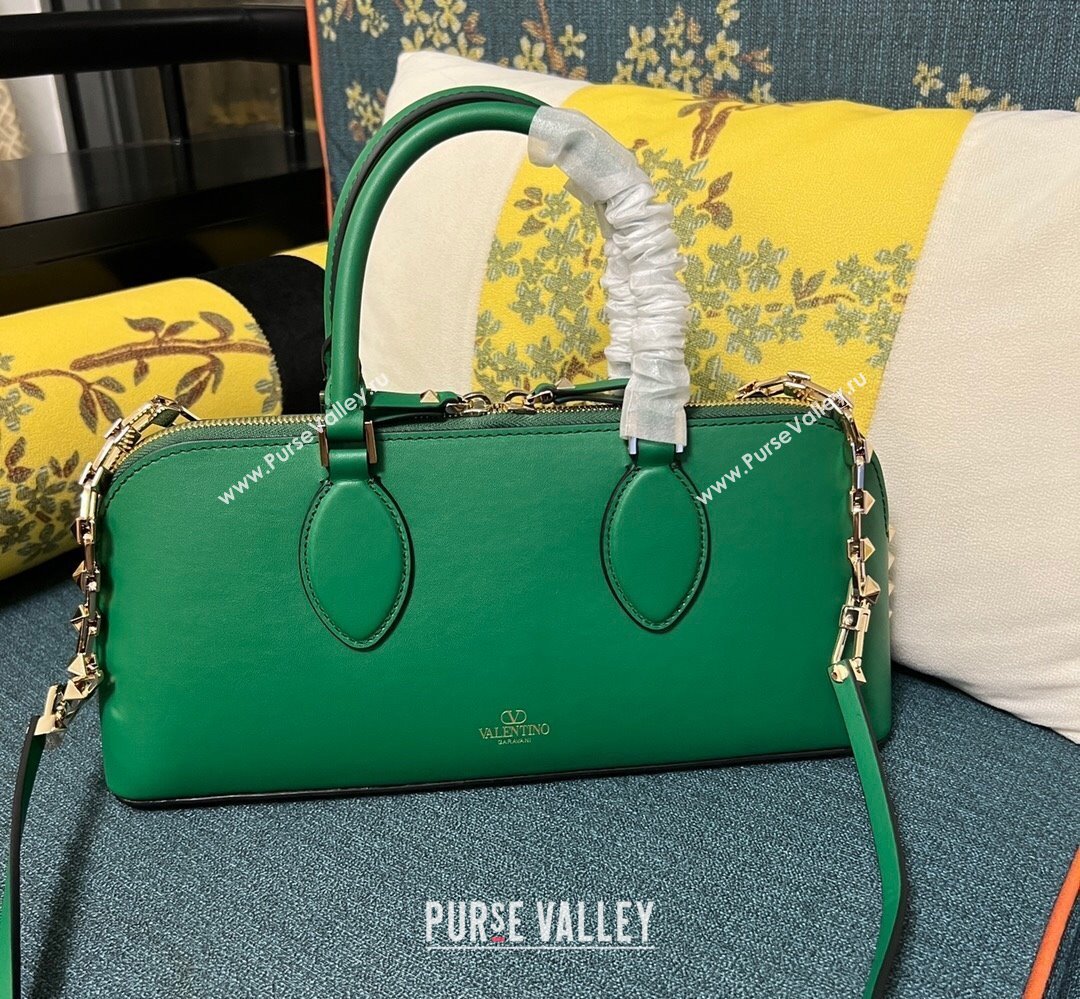Valentino Rockstud E/W calfskin Large handbag Green 2023 (xinyidai-23111608)