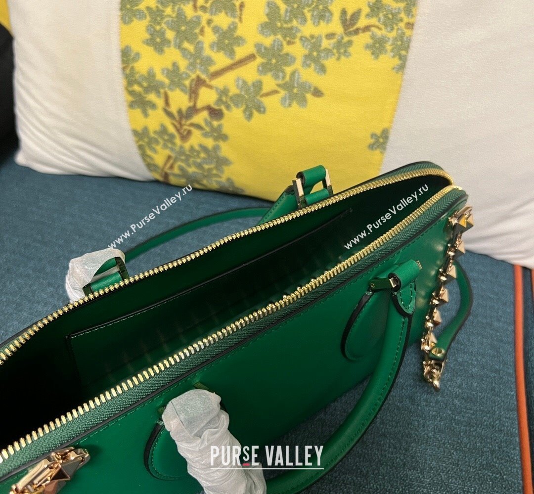 Valentino Rockstud E/W calfskin Large handbag Green 2023 (xinyidai-23111608)