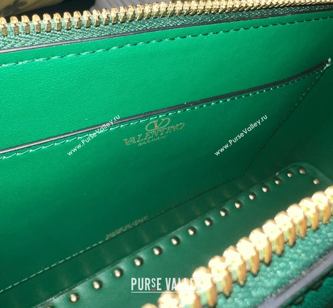 Valentino Rockstud E/W calfskin Large handbag Green 2023 (xinyidai-23111608)