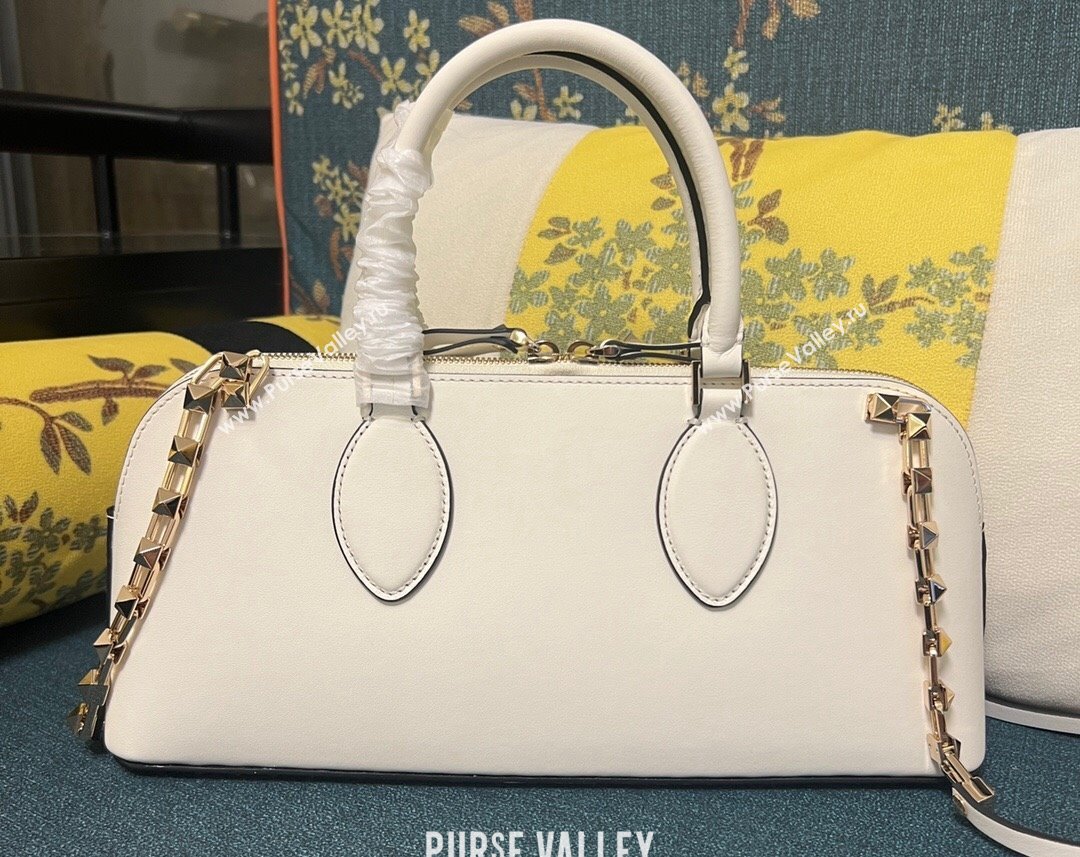 Valentino Rockstud E/W calfskin Large handbag White 2023 (xinyidai-23111603)