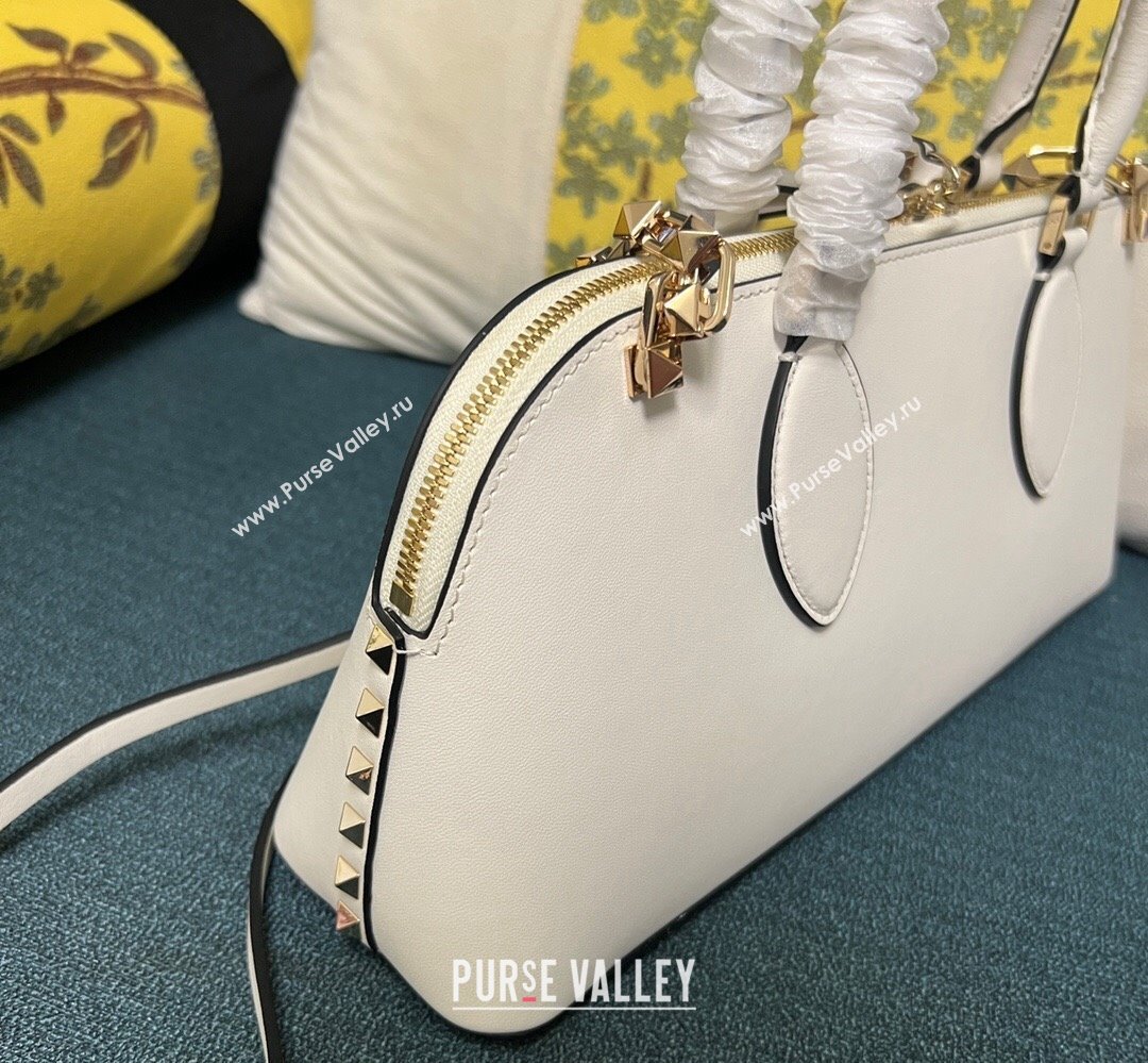 Valentino Rockstud E/W calfskin Large handbag White 2023 (xinyidai-23111603)