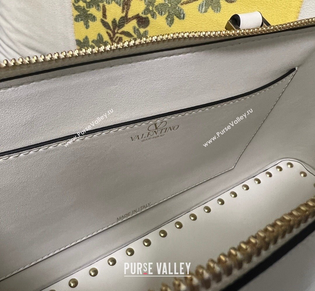 Valentino Rockstud E/W calfskin Large handbag White 2023 (xinyidai-23111603)