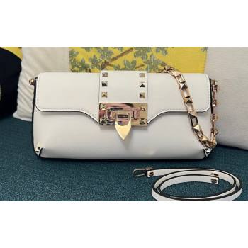 Valentino Rockstud Brushed Calfskin Shoulder Bag White 2023 (xinyidai-23111703)
