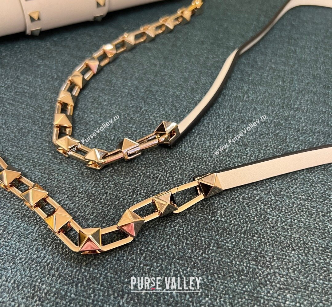 Valentino Rockstud Brushed Calfskin Shoulder Bag White 2023 (xinyidai-23111703)