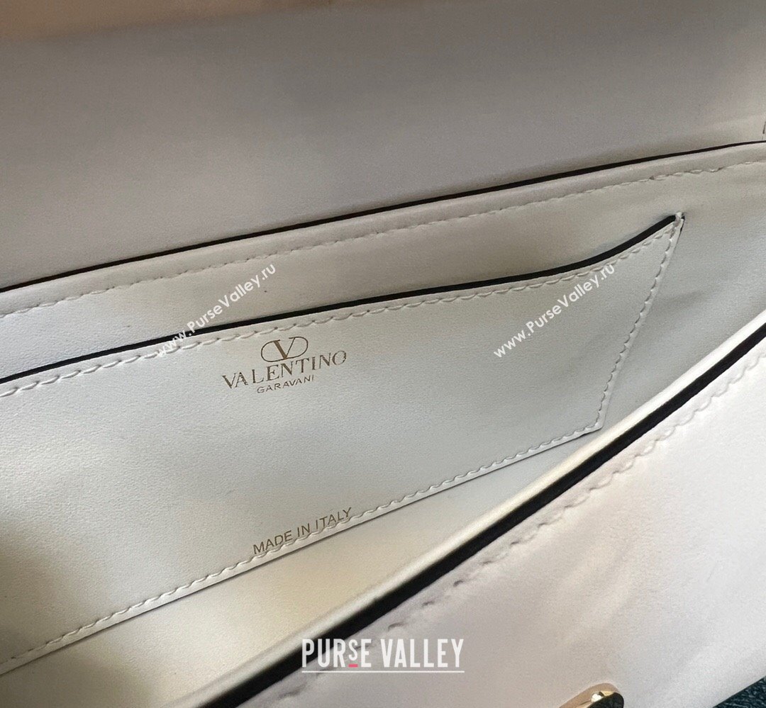 Valentino Rockstud Brushed Calfskin Shoulder Bag White 2023 (xinyidai-23111703)