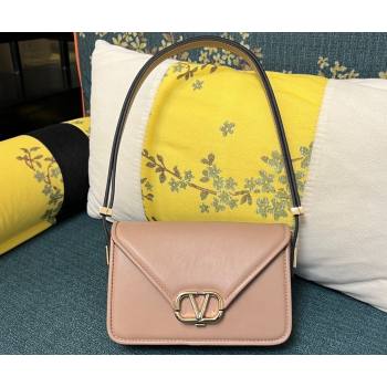Valentino shoulder Letter Small Bag in smooth calfskin Nude 2023 (xinyidai-23111723)