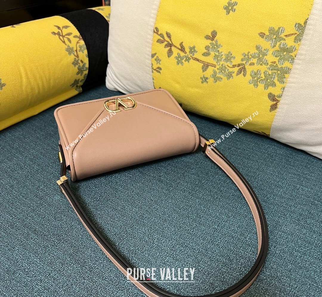 Valentino shoulder Letter Small Bag in smooth calfskin Nude 2023 (xinyidai-23111723)