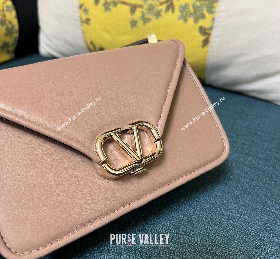 Valentino shoulder Letter Small Bag in smooth calfskin Nude 2023 (xinyidai-23111723)