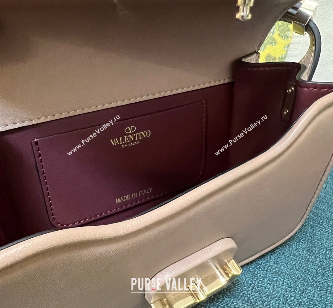 Valentino shoulder Letter Small Bag in smooth calfskin Nude 2023 (xinyidai-23111723)